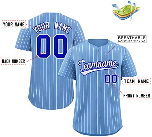 Custom Stripe baseball dres hip hop majice ušivene personalizirani broj tima za muškarce/žene/mlade