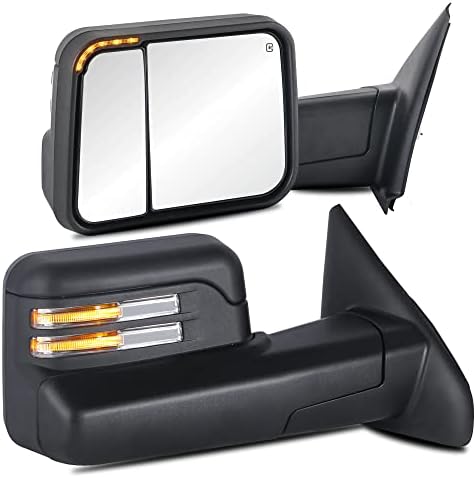 Većina plus napajanih grijanih ogledala kompatibilna s 2002-2008 Dodge Ram 1500 2500 3500 s LED svjetlosnom svjetlošću