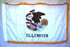 3x5 Illinois State Poly najlonski rukav s zlatnom obrubom zastave 3'x5 'natpis