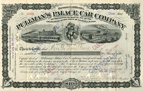 Pullman's Palace Car Co. - Potvrda o skladištu