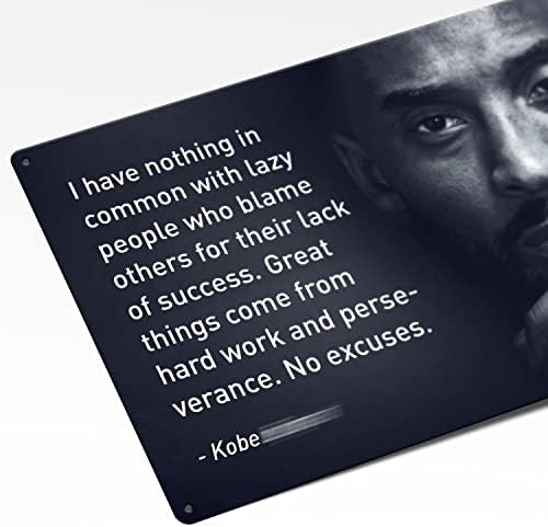 Kobe Quotes- Sjajne stvari dolaze iz napornog rada-8 x 10 -Motivacijski košarkaški metalni plakat za ispis.