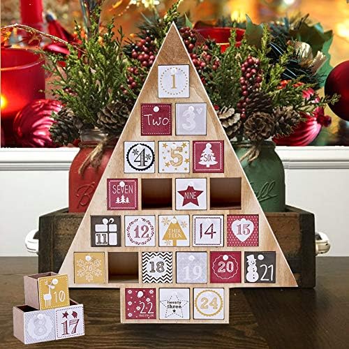 Kalendar odbrojavanja za Božić 2022 adventski kalendar u obliku prirodnog drveta s 24 kutije za pohranu božićni poklon za