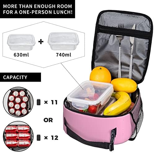 Ružičasta kutija za ručak izolirana torba za ručak prijenosna termalna kutija za ručak za višekratnu upotrebu torba za hladnjak