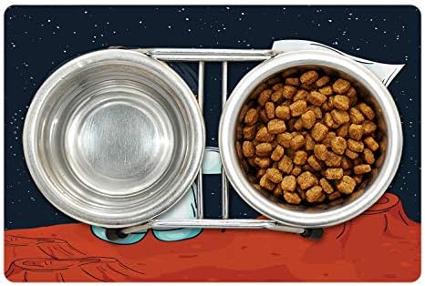 Prostirka za kućne ljubimce za hranu i vodu, astronaut lisica podiže zastavu na vanzemaljskom planetu, ilustracija svemirske