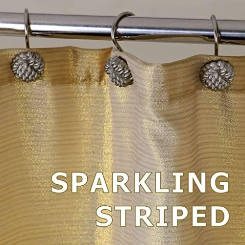Popkozzi Zlatne zavjese za tuširanje za kupaonicu: Sjajno blistavi tkanina ukrasna zavjesa za tuširanje - Vodootporno pranje