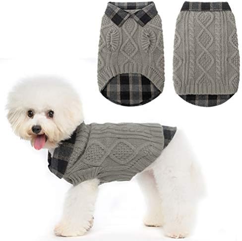 Topli pseći džemper Zimska odjeća - Plasnica za patchwork kućni ljubimci Doggy Pleteni džemperi Udobni kaputi za hladno vrijeme,