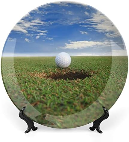 Golf lopta koja će pasti u cupcustom Photo Bone China Dekorativni tanjur Osobnost za zanatske ploče za večeru za žene darovi