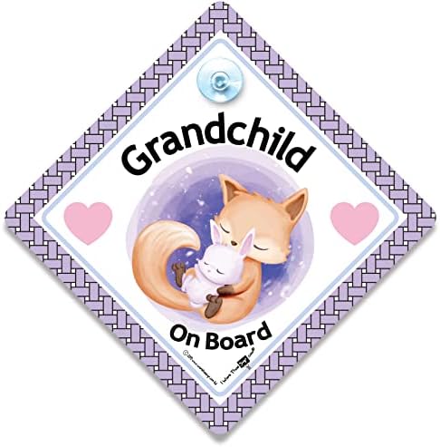 Unuk na znaku automobila na brodu, natpis na brodu, Baby Fox unuk na prozoru automobila na brodu dizajniran kako bi pustio