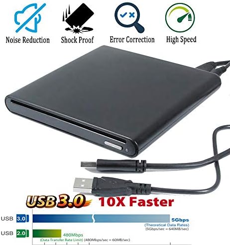Prijenosni vanjski 3D Blu-ray i DVD player s USB 3.0, za Dell laptop Latitude 7490 7400 7390 7480 5490 E7470 5400 5500 6440