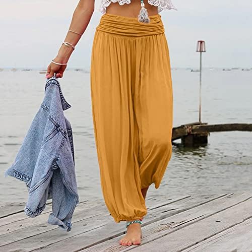 Miashui ženske teretne hlače 2023. Ljetne ženske čvrste boje svestrane hlače s patentnim zatvaračem široke noge casual žene