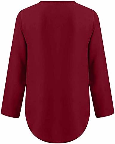 LCEPCY Women's Summer Plus majice majice s zatvaračem s V-izrezom dugih rukava Tonika Obične labave bluze 2023 Modna odjeća