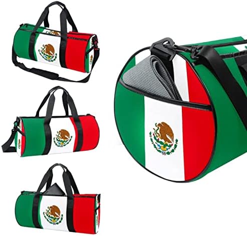Meksička zastava Duffle torba preko ramena platnena putna torba za teretanu za vikend sportsko plesno putovanje