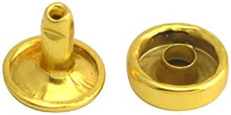 Wuuycoky Golden Double CAP Plan Rivet Chessman Metal Studs CAP 10 mm i post 8 mm paket od 100 setova