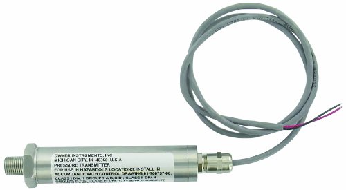 Dwyer serija IS626 intrinzično sigurni tlačni tlačni tlak, 0-500 psig, opća namjena, 3 ft. Kabel, 4-20 Ma, 2-žica