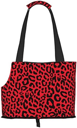 Mekana reverzibilna putna torba za kućne ljubimce crvena-Leopard-Hipster prijenosna mala torbica za pse / mačke