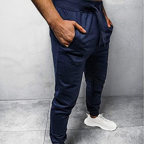 Sezcxlgg muški jogger trenerski trake muške hiphop hlače udobne solidne boje čipkaste manžetne hlače s džepom