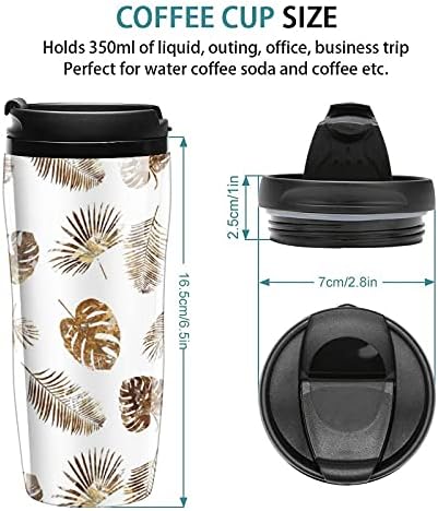 Zlatni palmini list šalica čajne šalice kave s poklopcem za kućni ured za putovanja crni stil