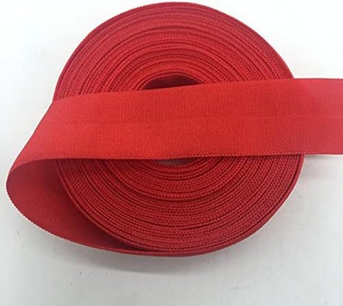 5 jardi / lot 20mm 3/4 crvena crvena preklopljena preko rastezljive satenske vrpce od spandeksa, Čipka za šivanje haljina-5