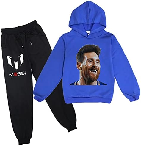 Benlp Football Star Tiskana kapuljača s dugim hlačama Outfit-Messi Dugi rukav kapuljač
