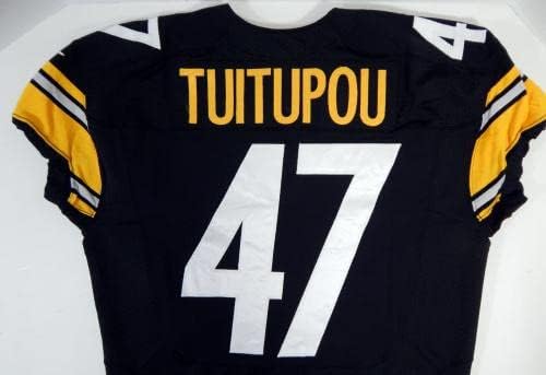 2013. Pittsburgh Steelers Peter Tuitupou 47 Igra izdana Black Jersey 46 DP21196 - Nepotpisana NFL igra korištena dresova