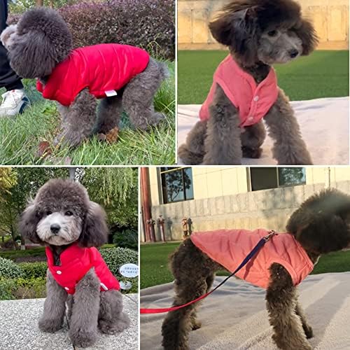 Zimska topla odjeća za pse za male pse jakne od jakne od vjetroelektrana Čvrsta boja Dogs jakna s obloženom odjećom odjeća
