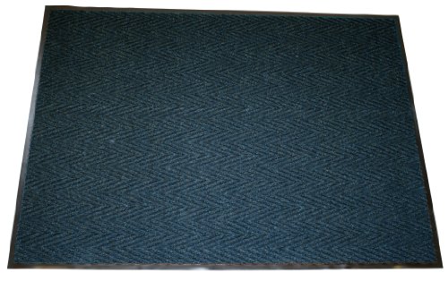 Izdržljiva vinilna prostirka za ulazak u sobu s rebrima od ševrona, 3' 9 '6', plava