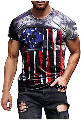 Majice za muškarce, muška majica američke zastave, Domoljubna majica kratkih rukava, 4. srpnja, za trening mišića, vrhovi