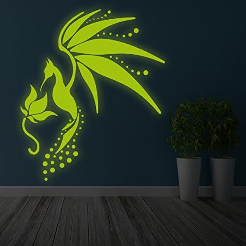 Slaf Ltd. Sjajni vinilni zidni naljepnica vilinska repna ptica/sjaj u tamnoj umjetničkoj dekor naljepnica/fantasy luminescentna