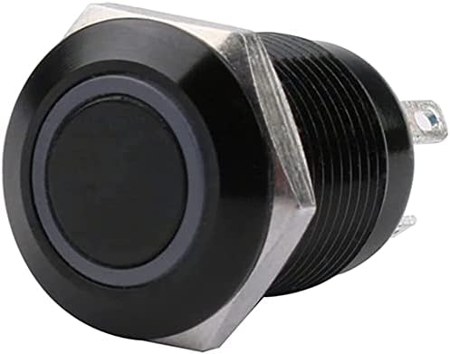 Scruby 12 mm vodootporni oksidirani prekidač za crne metalne gumbe s LED svjetiljkom trenutačno prekidač PC -a za usisavanje