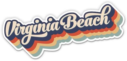 Lignje Virginia Beach Slojeviti retro stil - naljepnica vinilne naljepnice za telefon, laptop, boca s vodom