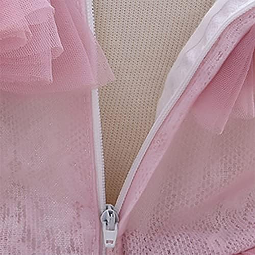 Haljina za zabavu za djevojčice svadbena posada vrat biser cvjetni izvezeni zakrpa dizajn rukava bez rukava 12 mjeseci