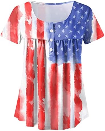 Ženske majice kratkih rukava Dan neovisnosti za žene Plus size Američka majica s printom 4. srpnja s izrezom u obliku slova