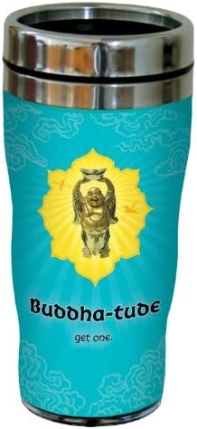 Pozdravi bez drveća 77552 Funky Buddha Buddhatude Art by Duirwaigh galerija SIP 'N GO TUMEL TUMBLER, 16-unce, raznobojni