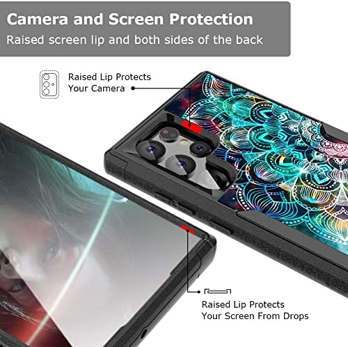 DAKORIE za Samsung Galaxy S23 Ultra Case Сверхпрочный šok-dokaz branik s cvjetnim uzorkom Tvrdi PC + hibridni zaštitna torbica
