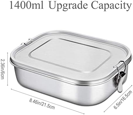 CXDTBH nehrđajućeg čelika Bento Box Conturener za ručak, kutija za ručak za 3-odjeljak za sendvič i dvije strane, 1400 ml