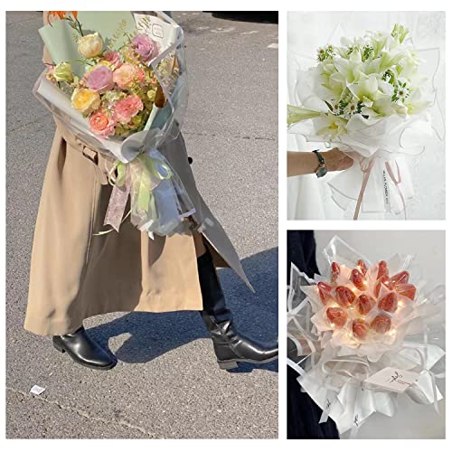 24 lista cvjetnog papira za omatanje, vodootporni papir za omatanje u korejskom stilu s bijelim linijama pakiranje poklon