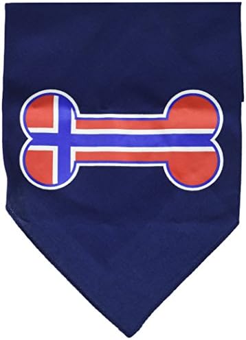 Mirage Proizvodi za kućne ljubimce Kosti zastava Norveška zaslona Print Bandana za kućne ljubimce, mala, mornarsko plava