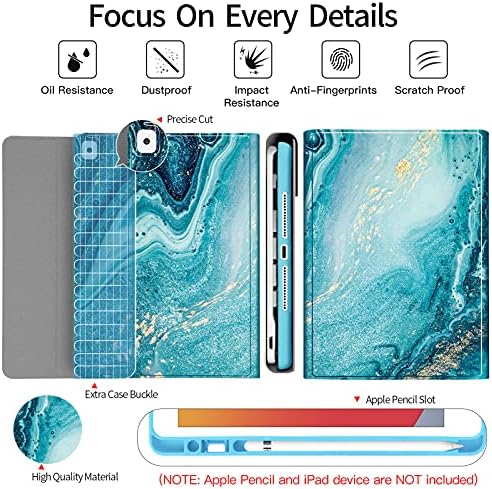 Kućište tipkovnice za leđa za iPad 10.2 9. 8. 7. generacija - bežična odvojiva tipkovnica Thin Slim Smart Folio Stand tablet
