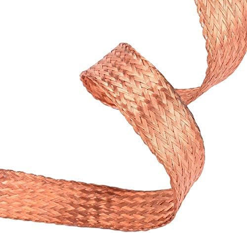 Bakrena pletena žica 5M / 16,4 ft bakreni pleteni ravni kabel visoka fleksibilnost goli pleteni rukav za uzemljenje žica