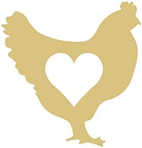 Piletina s izrezom srca nedovršena drvena seoska kuća život na selu posebna prigoda / Valentinovo vješalica za vrata oblik