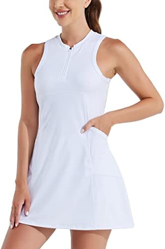 Ženska teniska haljina za golf Bez rukava s unutarnjim kratkim hlačama i 4 džepa