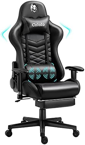Gaming stolica s naslonom za noge i masažom, gaming računalna stolica u trkaćem stilu od PU kože, Gaming stolica s podesivim