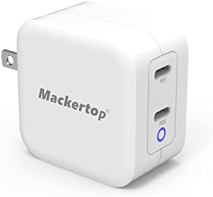 MACKERTOP 40W DUAL -PORT USB C punjač - Napunite dva uređaja istovremeno, 20W po priključku, kompaktno i sigurno - kompatibilno