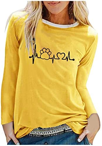 Majica s okruglim vratom Ženska ljetna jesenska odjeća s dugim rukavima 2023 pamučna bluza s grafičkim printom za dnevnu