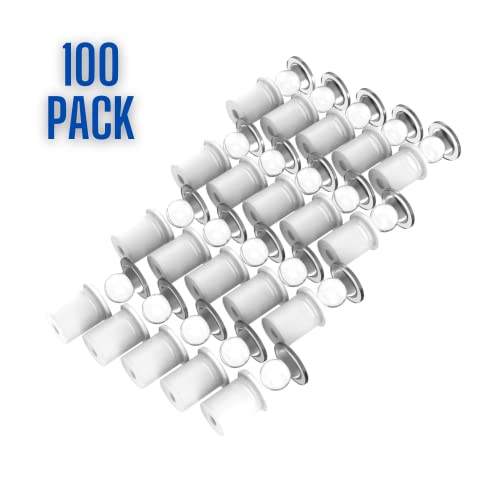 SnapFix | Skriveni isječak akrilni izdvajanje za znakove | Najlakši natpis za ugradnju | 100 pakiranja - mali - bijeli
