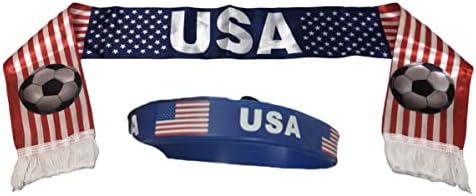 Američki nogometni šal i zastava 3pcs uključena narukvica, crvena, bijela, plava