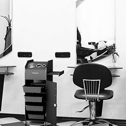 Giantex Salon SPA ljepota kolica kolica, organizator za skladištenje s 4 ladice za zaključavanje, frizerski alat Station