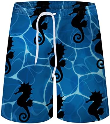XXBR plaže kratke hlače za muškarce, brze suhe kratke hlače s mrežicom Smiješne plivačke kočice s crtanjem i džepnim materinskim