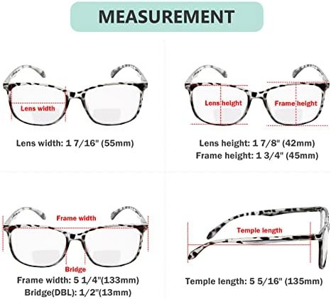 Bifokalne naočale za čitanje s 5-paketa za eyekepper za žene veliki okvir bi-fokalne čitatelje,+1,50