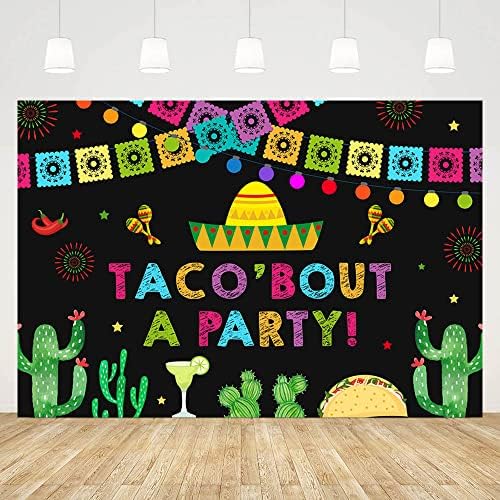 Ablin 10x7ft taco but a zabava pozadina šarene zastave cactus fotografija pozadina baby tuš ukrasi meksički natpisni karneval